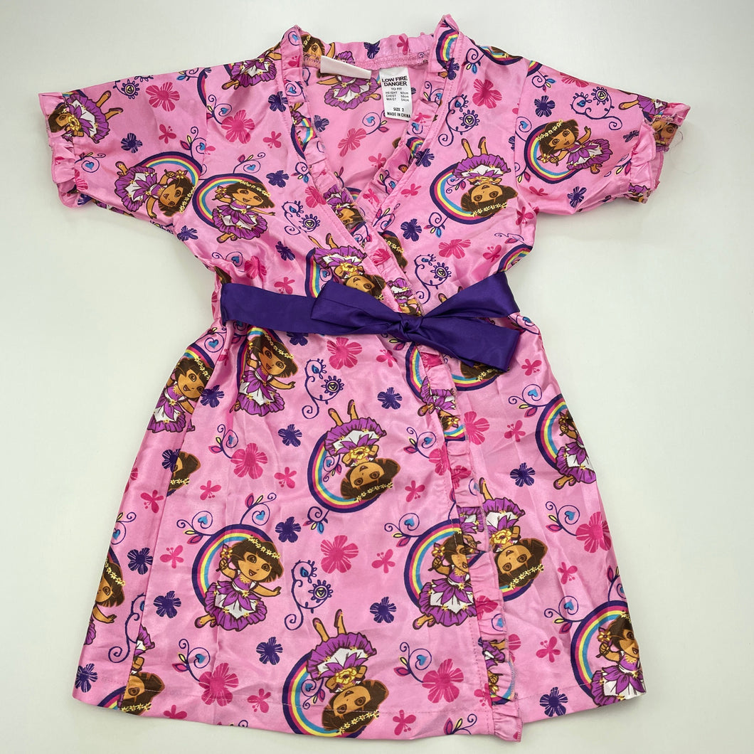 Girls Nickelodeon, Dora the Explorer lightweight robe, EUC, size 2,  