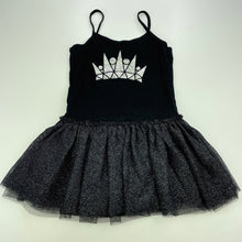 Load image into Gallery viewer, Girls Mango, black &amp; silver tutu leotard, GUC, size 6,  