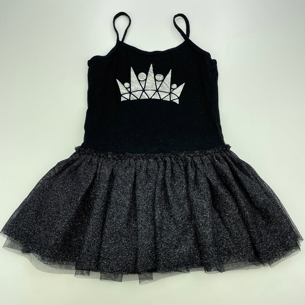 Girls Mango, black & silver tutu leotard, GUC, size 6,  