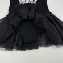 Load image into Gallery viewer, Girls Mango, black &amp; silver tutu leotard, GUC, size 6,  