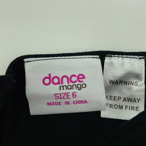 Girls Mango, black & silver tutu leotard, GUC, size 6,  