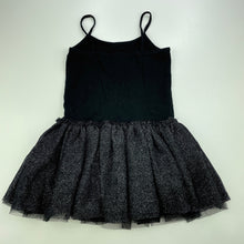 Load image into Gallery viewer, Girls Mango, black &amp; silver tutu leotard, GUC, size 6,  