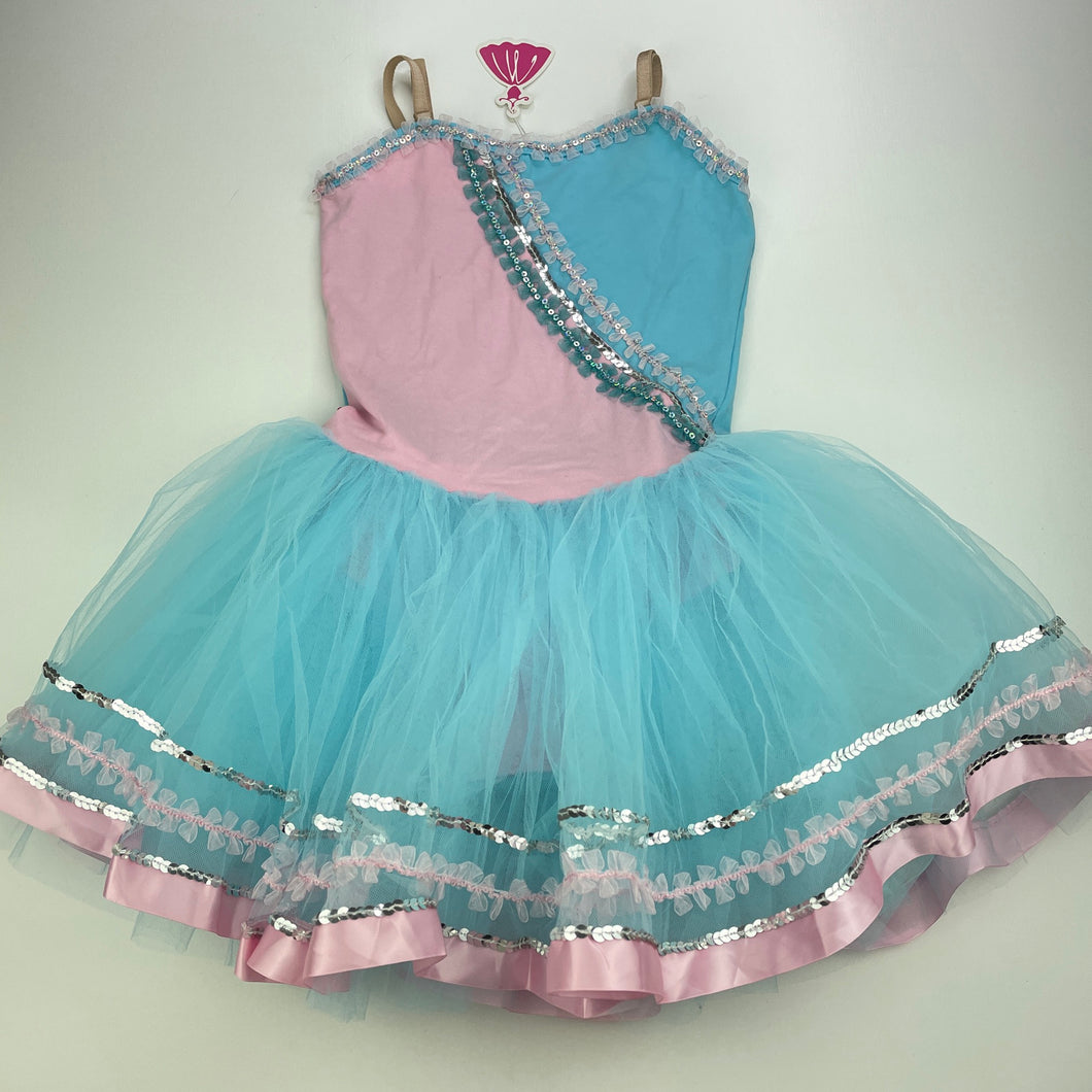 Girls Silkily, pink & blue tutu leotard dress, NEW, size 8-9,  