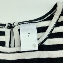 Load image into Gallery viewer, Girls Target, striped cotton casual long sleeve dress, FUC, size 7, L: 65cm