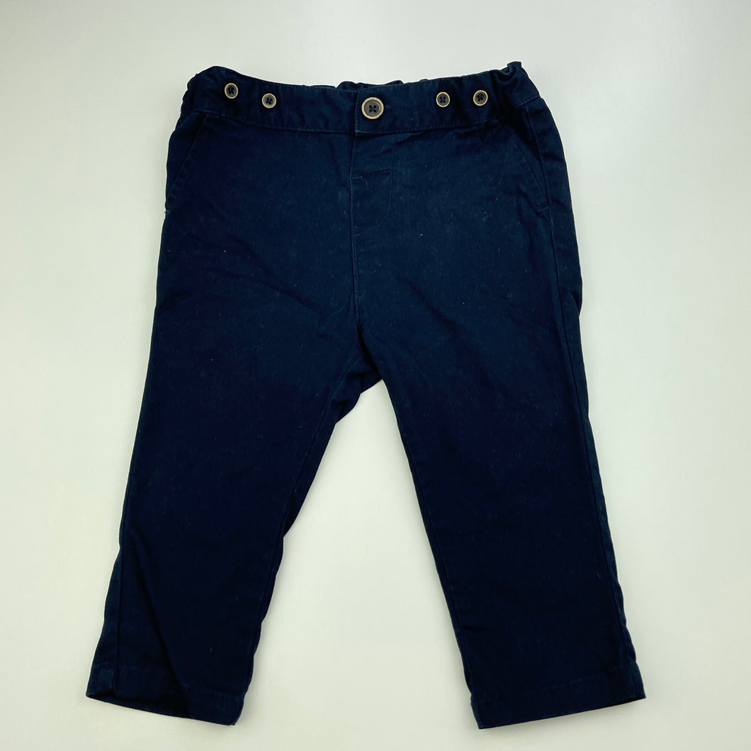 Boys Target, navy stretchy cotton chino pants, adjustable, GUC, size 0,  