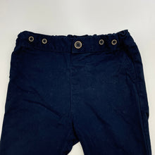 Load image into Gallery viewer, Boys Target, navy stretchy cotton chino pants, adjustable, GUC, size 0,  