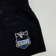 Load image into Gallery viewer, unisex NRL Official, Penrith Panthers black shorts, elasticated, EUC, size 3,  