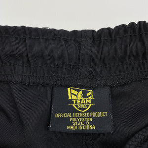 unisex NRL Official, Penrith Panthers black shorts, elasticated, EUC, size 3,  