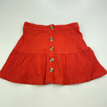 Load image into Gallery viewer, Girls Anko, orange crinkle cotton skirt, elasticated, L: 27cm, FUC, size 5,  