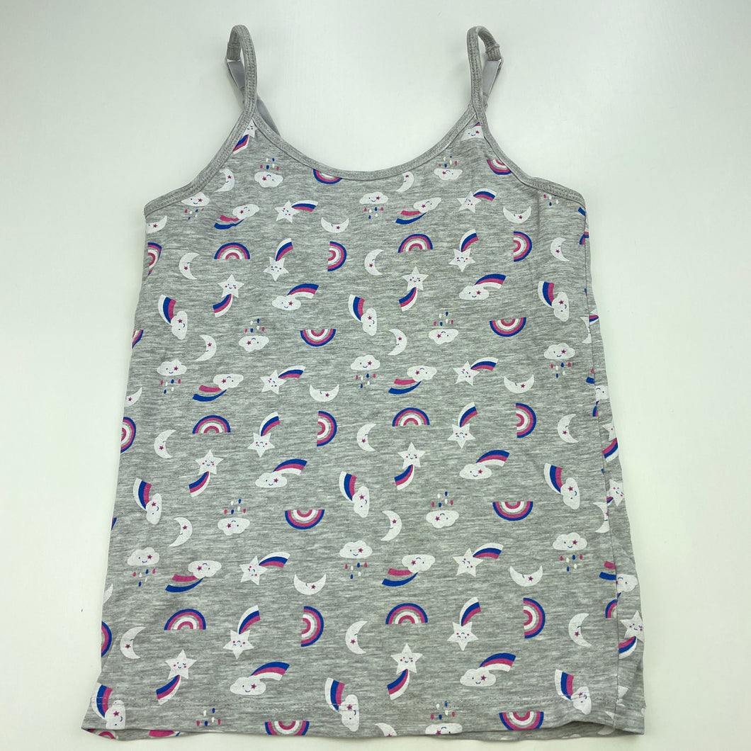 Girls Kids & Co, grey singlet / cami top, built-in support, GUC, size 8-10,  