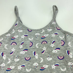 Girls Kids & Co, grey singlet / cami top, built-in support, GUC, size 8-10,  