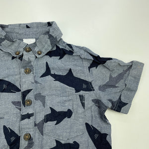 Boys Target, cotton short sleeve shirt, shark, FUC, size 3,  