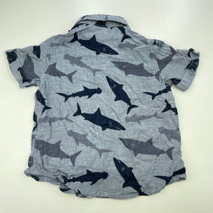 Boys Target, cotton short sleeve shirt, shark, FUC, size 3,  