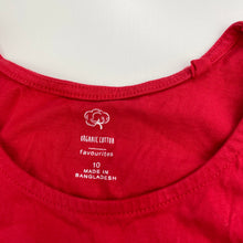 Load image into Gallery viewer, unisex Favourites, red organic cotton singlet top, GUC, size 10,  