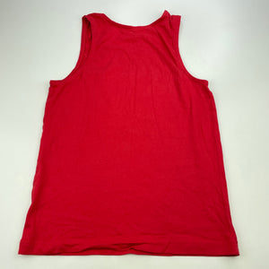 unisex Favourites, red organic cotton singlet top, GUC, size 10,  