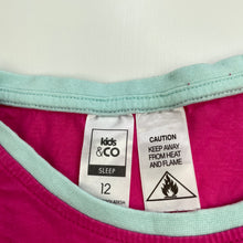 Load image into Gallery viewer, Girls Kids &amp; Co, pink cotton pyjama t-shirt / top, GUC, size 12,  