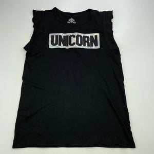 Girls Miss Understood, black t-shirt / top, unicorn, EUC, size 12,  