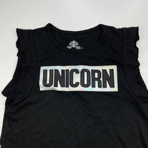 Girls Miss Understood, black t-shirt / top, unicorn, EUC, size 12,  