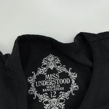 Load image into Gallery viewer, Girls Miss Understood, black t-shirt / top, unicorn, EUC, size 12,  