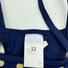 Load image into Gallery viewer, Girls Target, navy &amp; gold swim top, GUC, size 12,  