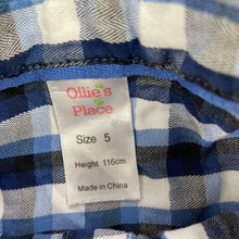 Load image into Gallery viewer, Boys Ollies Place, checked cotton long sleeve shirt, EUC, size 5,  