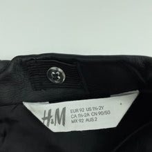 Load image into Gallery viewer, Girls H&amp;M, black lined faux leather skirt, adjustable, L: 23cm, GUC, size 2,  