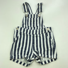 Load image into Gallery viewer, unisex Baby Berry, striped denim overalls / shortalls, GUC, size 000,  
