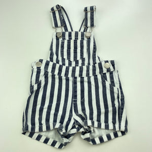 unisex Baby Berry, striped denim overalls / shortalls, GUC, size 000,  