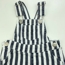 Load image into Gallery viewer, unisex Baby Berry, striped denim overalls / shortalls, GUC, size 000,  
