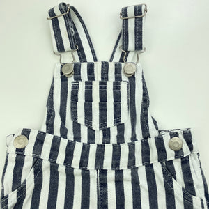 unisex Baby Berry, striped denim overalls / shortalls, GUC, size 000,  