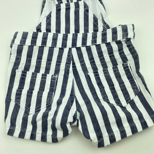 unisex Baby Berry, striped denim overalls / shortalls, GUC, size 000,  
