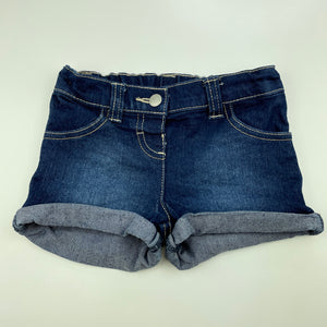 Girls H&T, dark stretch denim shorts, adjustable, EUC, size 2,  