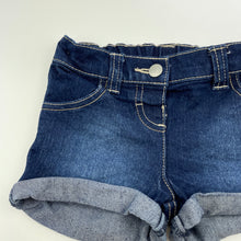 Load image into Gallery viewer, Girls H&amp;T, dark stretch denim shorts, adjustable, EUC, size 2,  