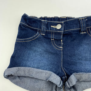 Girls H&T, dark stretch denim shorts, adjustable, EUC, size 2,  