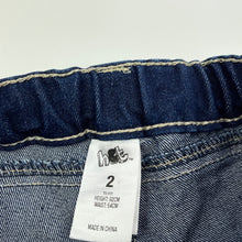Load image into Gallery viewer, Girls H&amp;T, dark stretch denim shorts, adjustable, EUC, size 2,  