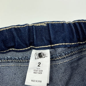 Girls H&T, dark stretch denim shorts, adjustable, EUC, size 2,  