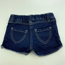 Load image into Gallery viewer, Girls H&amp;T, dark stretch denim shorts, adjustable, EUC, size 2,  