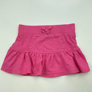 Girls H&T, pink cotton skirt, elasticated, L: 22cm, EUC, size 2,  