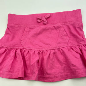 Girls H&T, pink cotton skirt, elasticated, L: 22cm, EUC, size 2,  