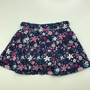 Girls KID, floral cotton skirt, built-in shorts, elasticated, EUC, size 2,  