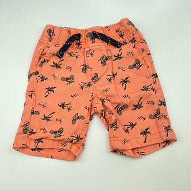 Boys Pumpkin Patch, orange cotton shorts, adjustable, GUC, size 00,  