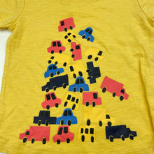 Load image into Gallery viewer, Boys Dymples, yellow cotton t-shirt / top, cars, EUC, size 0,  