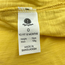 Load image into Gallery viewer, Boys Dymples, yellow cotton t-shirt / top, cars, EUC, size 0,  