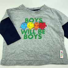 Load image into Gallery viewer, Boys Target, Mr Men cotton long sleeve top, GUC, size 00,  