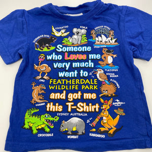 unisex Featherdale Wildlife Park, cotton t-shirt / top, EUC, size 0,  