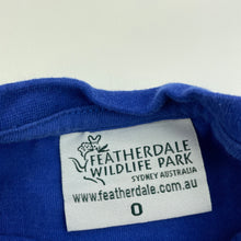 Load image into Gallery viewer, unisex Featherdale Wildlife Park, cotton t-shirt / top, EUC, size 0,  
