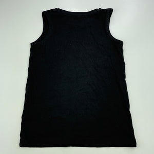 Boys Anko, black cotton singlet / tank top, EUC, size 5,  