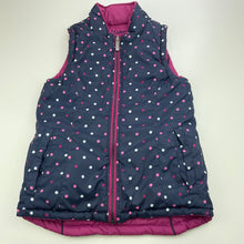 Load image into Gallery viewer, Girls Hatley, reversible navy / purple vest / sleeveless jacket, GUC, size 7,  