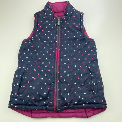 Girls Hatley, reversible navy / purple vest / sleeveless jacket, GUC, size 7,  