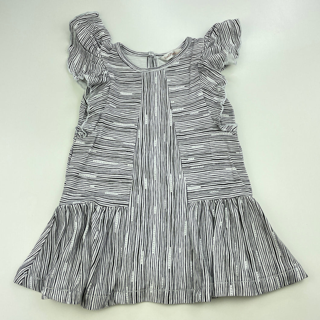 Girls Fox & Finch, stretchy black & white casual dress, GUC, size 00, L: 36cm